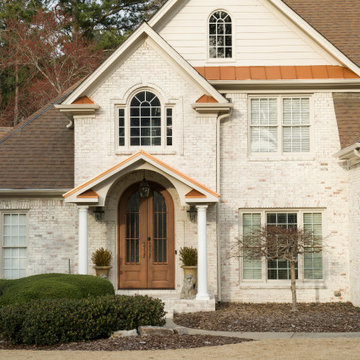 Gable portico with copper features
