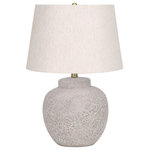 Monarch Specialties - Lighting, 22"H, Table Lamp, Cream Concrete, Ivory/Cream Shade, Modern - Designed using some classic inspiration in modern form, this 22"h table lamp makes a unique impression in any space. The urn-shaped cream concrete base with a textured finish, is complimented by an ivory linen empire shade, and topped with a round gold metal finial.  This lamp is equipped with a 3-way switch that houses a single bulb (not included) for a maximum output of 100w/120v, helping to create the perfect ambiance lighting. Attached with a 5ft transparent cord, place this versatile and fashionable lighting source on an end or side table in a living room or office, or on a nightstand in a bedroom, adding style and impact to a contemporary space. Made with good quality materials, this decorative accent is backed with a 2 year limited warranty against manufacturer's defects for your convenience. Bring some subtle modern style to your living space with this 22"h table lamp in a classic urn shaped base with a cream concrete textured finish, a simple empire shade in ivory linen fabric, finished with a gold finial on top.
