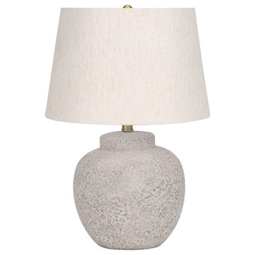Lighting, 22"H, Table Lamp, Cream Concrete, Ivory/Cream Shade, Modern