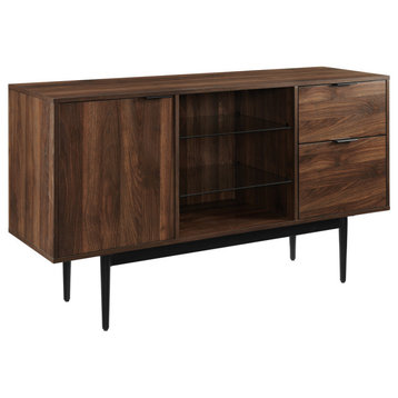 Astor 52" Modern 2 Drawer Lifted Sideboard, Dark Walnut