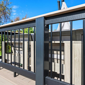Patio, Pool & French White Oak Decking & Radiance Rail Black