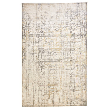 Weave & Wander Vanhorn Distressed Abstract Rug, Beige, 1'8"x2'10"
