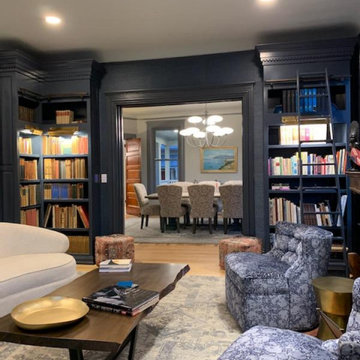 Library with ladder and bench seats