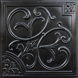 204 Faux Tin Ceiling Tile 24x24 - Black - Ceiling Tile