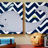 Wallace Whale Diptych, Navy