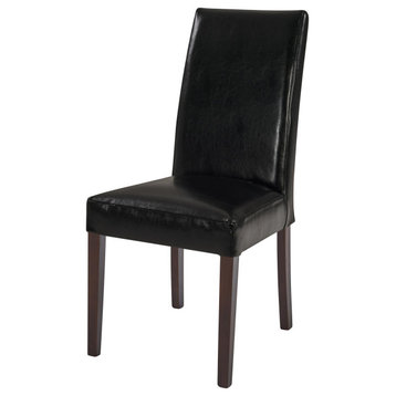 Agie Leather Chair, Black (Set Of 2)