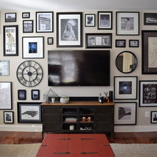 Photos and paintings on walls