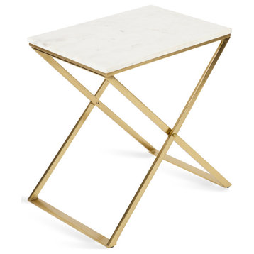 Laraway Folding Side Table, White, 20x14x20
