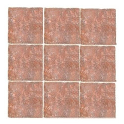 4x4 Rojo Alicante Marble Tile Tumbled - Home Accessories & Decor