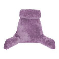 Husband Pillow Bedrest Reading & Support Bed Backrest With Arms, Light Purple