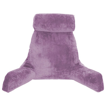 Husband Pillow Bedrest Reading & Support Bed Backrest With Arms, Light Purple