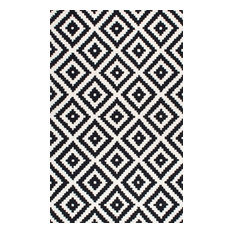 nuLOOM Hand-Tufted Geometric Tuscan Rug, Black, 7'6"x9'6"