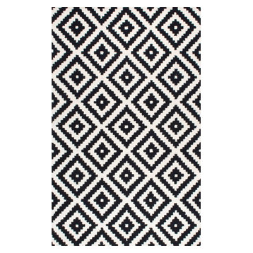 nuLOOM Hand-Tufted Geometric Tuscan Rug, Black, 7'6"x9'6"