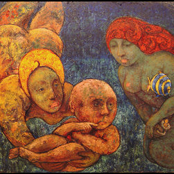 Infant With Fish - Paintings