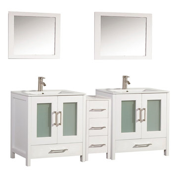 rgentina 72" Double Under-mount Sink Bathroom Vanity Set - White