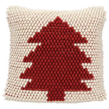 Mina Victory Home For The Holiday Christmas Tree Pillow