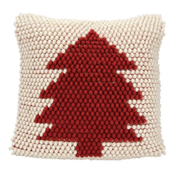 Mina Victory Home For The Holiday Christmas Tree Pillow