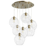 Quorum - Quorum 67-80 Numen - 7 Light Pendant - Brighten your space in contemporary style with thiNumen 7 Light Pendan Aged Brass Clear GlaUL: Suitable for damp locations Energy Star Qualified: n/a ADA Certified: n/a  *Number of Lights: 7-*Wattage:60w Medium Base bulb(s) *Bulb Included:No *Bulb Type:Medium Base *Finish Type:Aged Brass