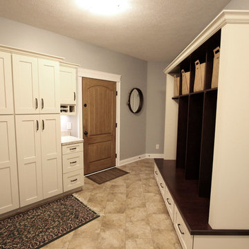 Mud Room with Waypoint Cream Storage Cabinets and Lockers ~ Medina, OH