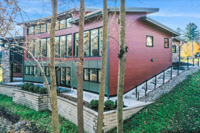 Example of a minimalist exterior home design in Detroit