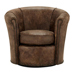 Benedict Leather Swivel Chair - Office Chairs