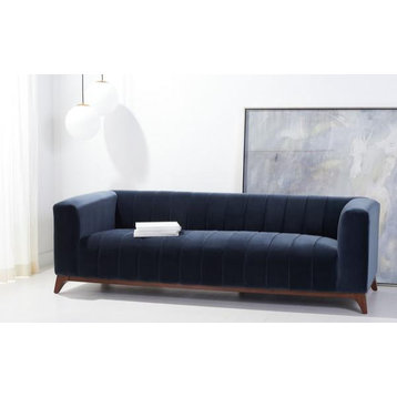 Cilla Channel Tufted Sofa, Navy