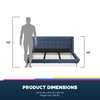 Scandinavian Platform Bed, Splayed Legs & Tufted Headboard, Blue, King