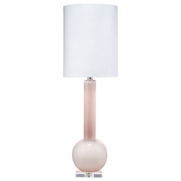 Coastal Style Pink Glass Studio Table Lamp
