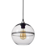 Casamotion - Unique Optic Contemporary Hand Blown Glass Pendant Light, Shade: Clear, 9" - Attention! For other sizes, glass colors, and 3 pack options, shop Casamotion in the search bar, related products section or by visiting our brand page on Houzz.
