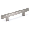 Celeste Pi Square Bar Pull Cabinet Handle Brushed Nickel Stainless, 3.75"x6"