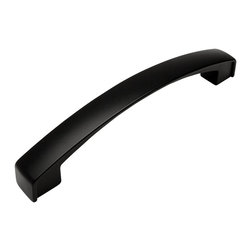 Cosmas - Cosmas 616-128FB Flat Black Cabinet Arch Pull, 5" Hole Centers, Set of 10 - Cabinet And Drawer Handle Pulls