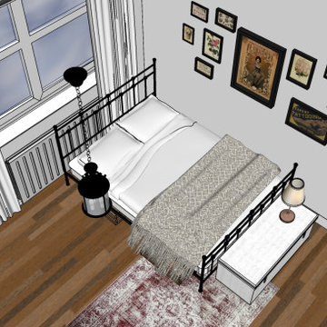 Industrial Victorian Bedroom Technical Drawing