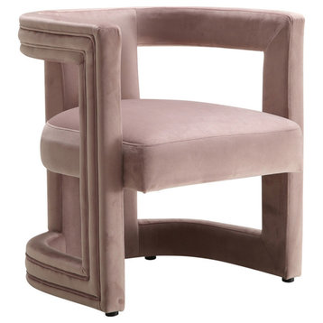 Blair Velvet Upholstered Accent Chair, Pink