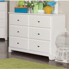Bowery Hill 6 Drawer Double Dresser in White and Nickel