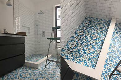 Example of a mid-sized trendy home design design in New York
