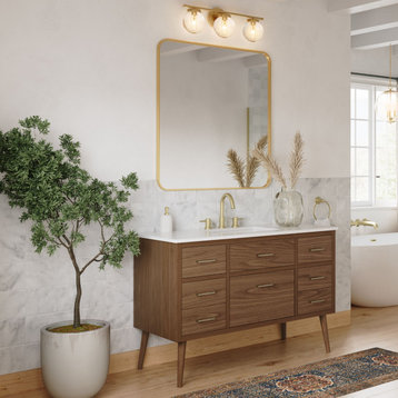 The Richmond Bathroom Vanity, Walnut, 48", Single Sink, Freestanding