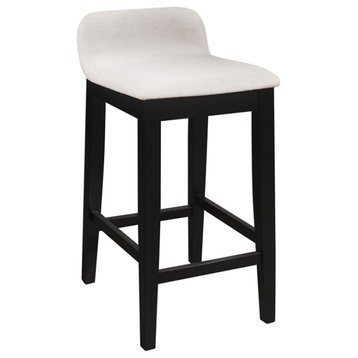 Hillsdale Maydena 26.25 Wood Contemporary Counter Stool in Black/Light Beige