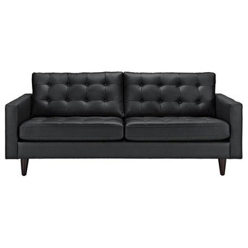 Peggy Bonded Leather Sofa, Black