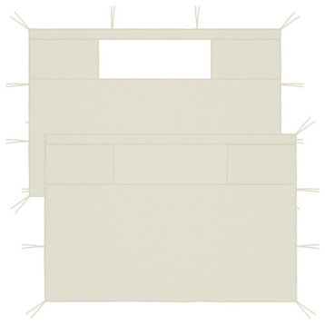 vidaXL Canopy Sidewalls 2 Pcs Pavilion Gazebo Sidewall with Windows Cream