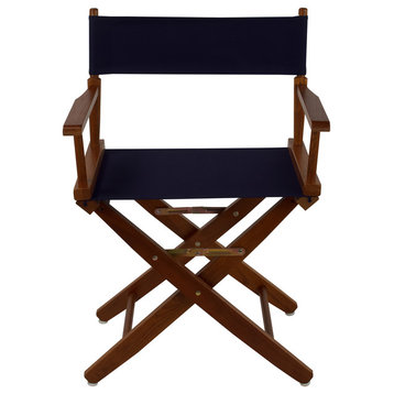 Wide 18" Director's Chair With Mission Oak Frame, Navy Cover