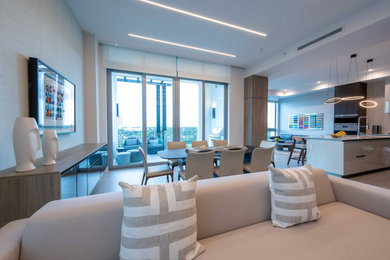 Trendy dining room photo in Miami