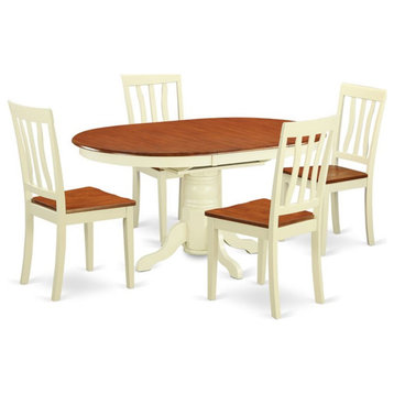Atlin Designs 5-piece Wood Dining Set in Buttermilk and Cherry