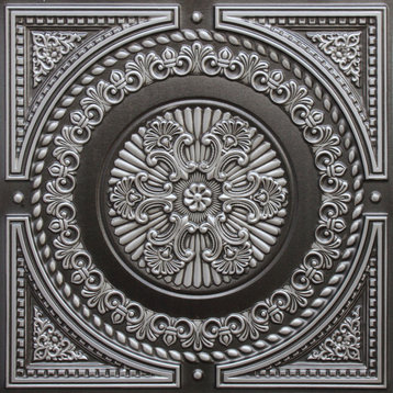Antique Silver 3D Ceiling Panels, 2'x2', 40 Sq Ft, Pack of 10