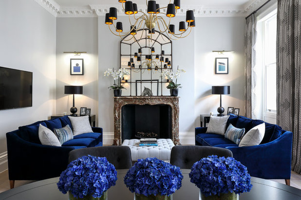 How to Combine Blue and Gray in Your Living Room