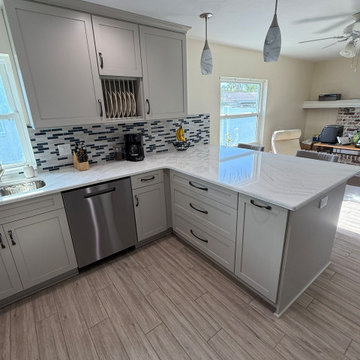 A Timeless Kitchen Makeover with Stunning Quartz & Mosaic Details