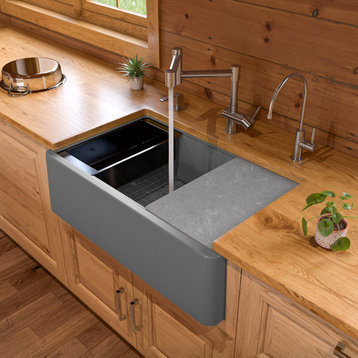 33" Granite Composite Single Bowl Drop, Farm Sink