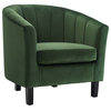 Prospect Channel Tufted Upholstered Velvet Armchair, Emerald