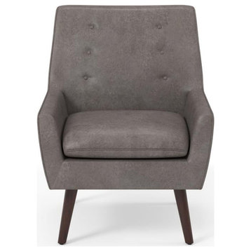 Furniture of America Walsh Mid-Century Fabric Tufted Accent Chair in Brown