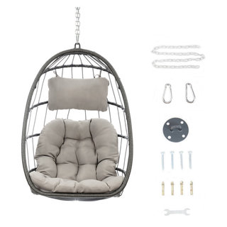 Indoor Outdoor Wicker Rattan Swing Chair Hammock Chair Hanging Chair ...