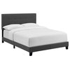 Modway Amira King Modern Upholstered Polyester Fabric Bed in Gray